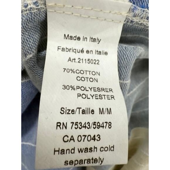 NWT Laura Gotti Blue Striped Midi Dress M Made in Italy Coastal Artisan - Picture 5 of 5